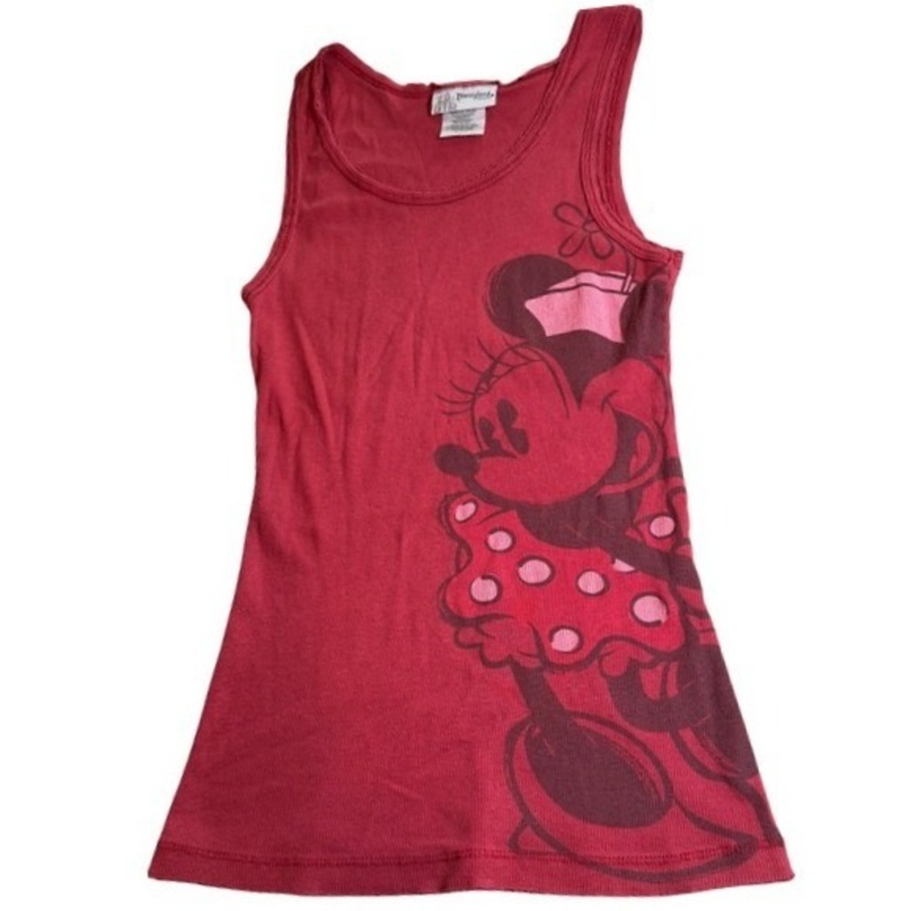 Disneyland Resort Minnie Mouse Red Ribbed Tank Womens Medium Graphic 28 Disney